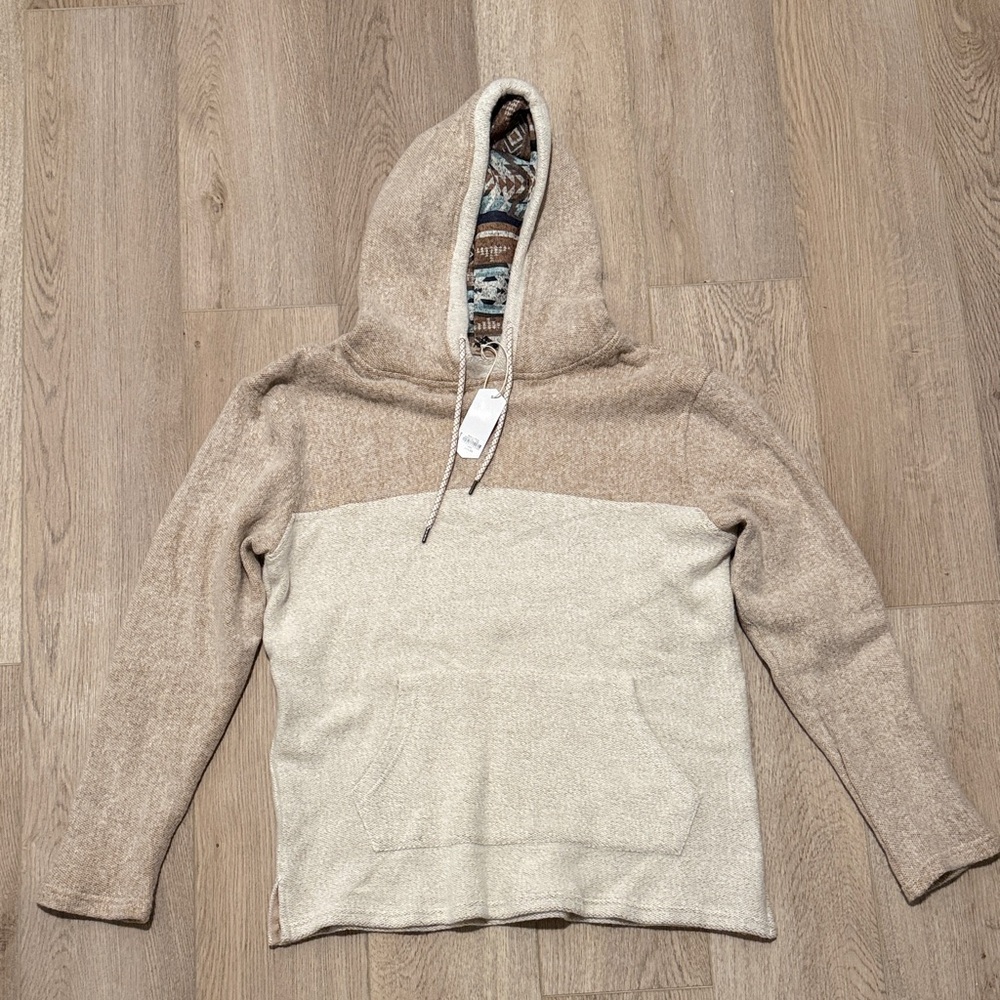 Buckle Men's Tan and Cream Hooded Sweater